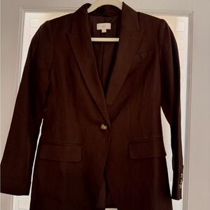 LOFT Chocolate Brown Single-Button Blazer